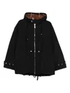 Plan C Hooded Zip-up Coat In Black