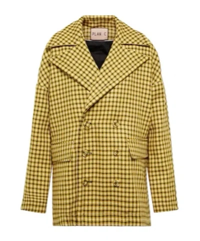 Plan C Houndstooth Wool Blazer In Multi