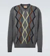 Plan C Intarsia Wool And Cashmere Sweater In Gray