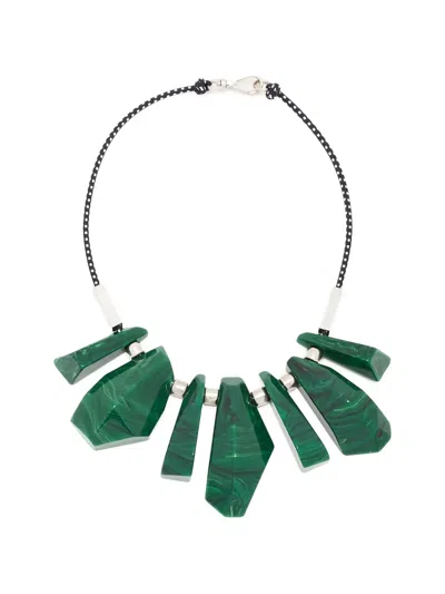 Plan C Irregular Pendant Necklace In Green