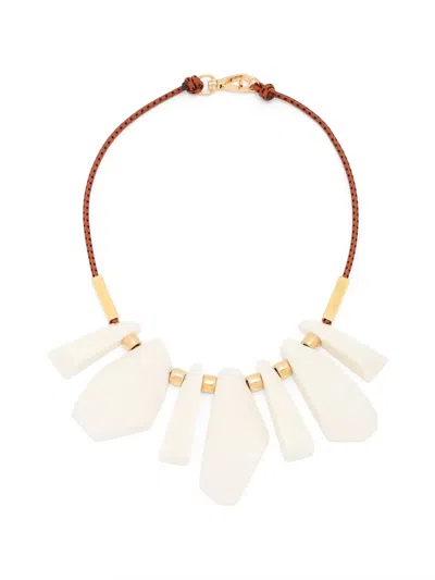 Plan C Irregular-pendants Necklace In White