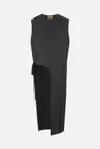 Plan C Felted Vest In Melange Black/white