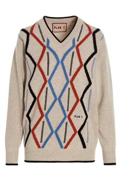 PLAN C PLAN C JACQUARD SWEATER