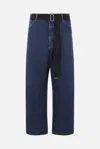 Plan C Wide Leg Denim Pants In Blue
