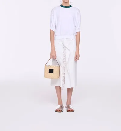 Plan C Knitted Cotton Sweater In White