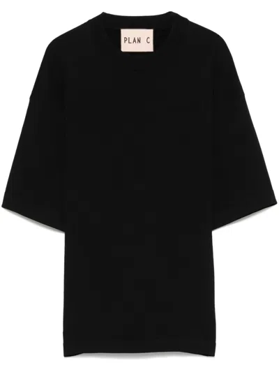 Plan C Knitted T-shirt In Black