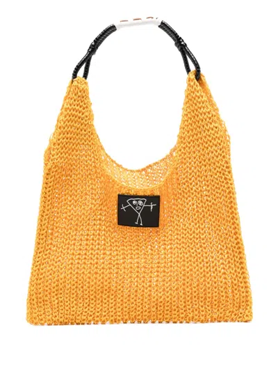 Plan C Gestrickte Handtasche In Gelb