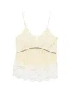 Plan C Lace-trim Striped Top In Multi