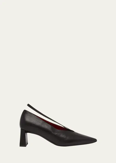 Plan C Lambskin Elastic-band Pumps In Black 00n99