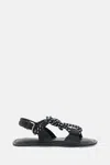 Plan C Black Open-toe Sandals In Black