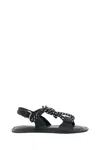 Plan C Black Open-toe Sandals In Black