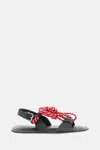 Plan C Black Cord Sandals In Multi