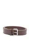 Plan C Leather Buckled Belt In Brown