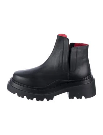 Pre-owned Plan C Leather Chelsea Boots In Black