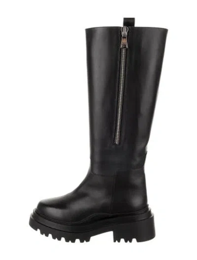 Pre-owned Plan C Leather Combat Boots In Black