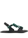 Plan C Rope Leather Sandals In 黑色