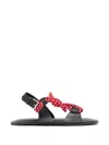 Plan C Black Cord Sandals In Multi