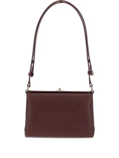 Plan C Flap Twist-lock Shoulder Bag In Red