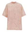 Plan C Light Pink Printed Crew Neck T-shirt In Pink