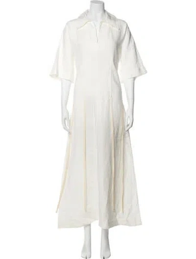 Pre-owned Plan C Linen Long Dress In Neutral