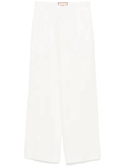 Plan C Linen Trousers In White