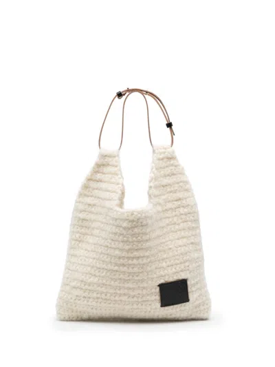 Plan C Logo-patch Tote Bag In White