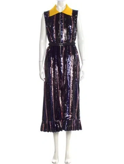 Pre-owned Plan C Long Dress In Multi