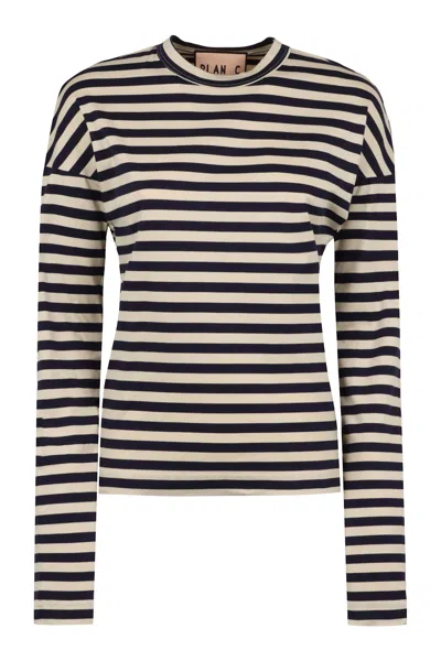 Plan C Long Sleeve T-shirt In Blue