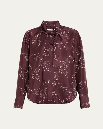 Plan C Long-sleeve Tie-neck Shirt