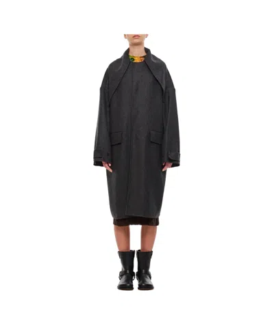 Plan C Long-sleeved Coat In Black