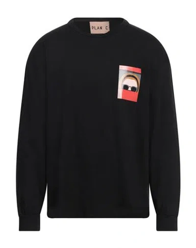 Plan C Man T-shirt Black Size M Cotton