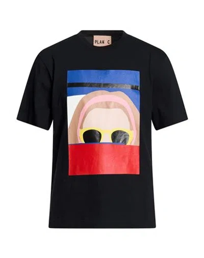Plan C Man T-shirt Black Size M Cotton