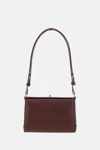 Plan C Maroon Leather Small Shoulder Bag In Burgundy