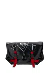 Plan C Medium Shopper Bag With Buckle Closure And Abstract Graphic In Purple