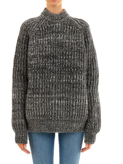 PLAN C MELANGE GRAY PULLOVER