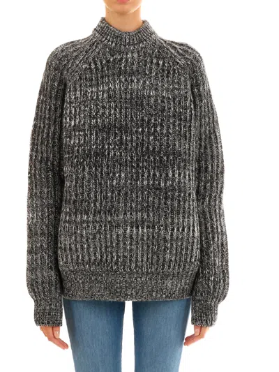PLAN C PLAN C MELANGE GRAY PULLOVER