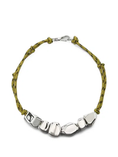 Plan C Metal Stones Necklace In Green