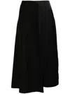 Plan C Micro-pattern Midi Skirt In Qun09 Black
