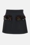 Plan C Sequined Wool-blend Miniskirt In Gray