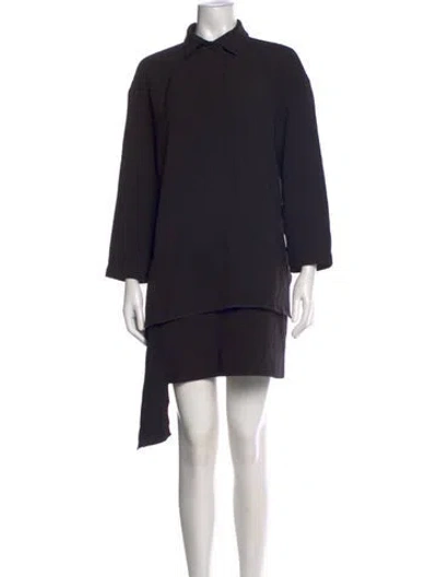 Pre-owned Plan C Mini Dress In Black
