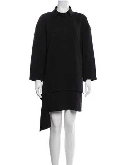 Pre-owned Plan C Mini Dress In Black