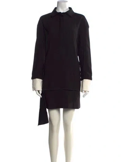 Pre-owned Plan C Mini Dress In Black