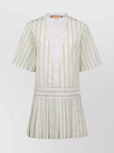 Plan C Mini-dress Cotton Collar Detail In White