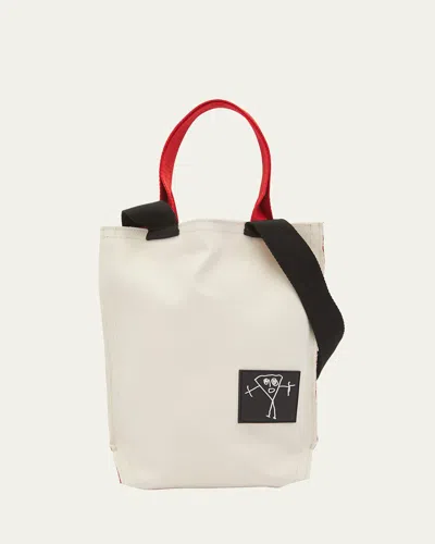 Plan C Mini Pili And Bianca Canvas Bucket Bag In Calico
