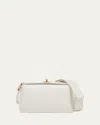 Plan C Mini Turn-lock Leather Shoulder Bag In White