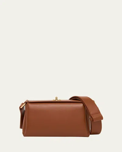 Plan C Mini Turn-lock Leather Shoulder Bag In Toasted
