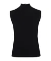 Plan C Mock-neck Jersey Tank Top In Black