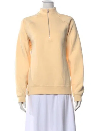 Pre-owned Plan C Mock Neck Long Sleeve Sweatshirt In Yellow