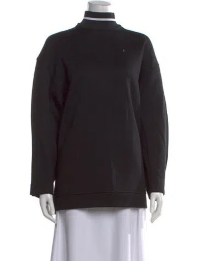 Pre-owned Plan C Mock Neck Midi Length Dress In Black