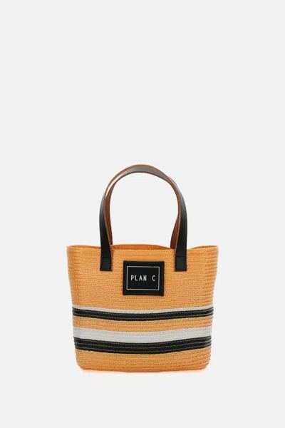 PLAN C WOMEN NATURAL LOGO SMALL TOTE